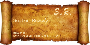 Seiler Rezső névjegykártya